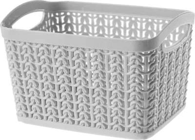 Obrázek produktu pro Úložný koš – úložná krabice – objem 1,5 l – plast – šedá barva