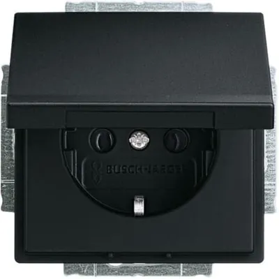Immagine prodotto di Busch-Jaeger 20 EUK-885 Presa di corrente con coperchio a cerniera Future Linear nero/opaco