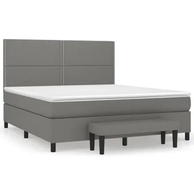 Produktbild von vidaXL Boxspringbett mit Matratze Dunkelgrau 180x200 cm Stoff