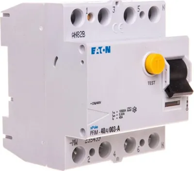 Produktbild von Eaton FI-Schalter Typ A 10kA 40A/4pol/30mA 4TE Eaton PFIM-40/4/003-A-MW, 1 Stk.