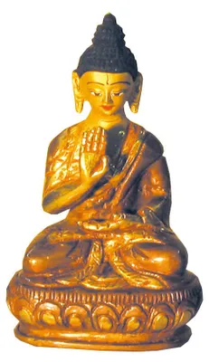 Produktbild von "Pancha Buddha Vairochana" Kupfer vergoldet 7,5cm
