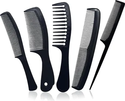 Produktbild von Haarkamm Set - 5PCS Professioneller Friseur Präzisionskamm Carbon Doppelzahnkamm - Styling Comb