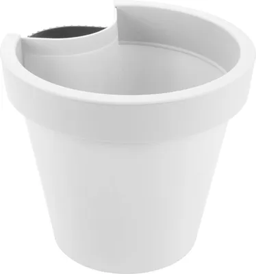 Produktbild von Spetebo Fallrohr Blumentopf 24 x 21 cm - weiß - Regenrohr Hänge Pflanztopf rund - Kunststoff Pflanzkübel mit Befestigungsgurt Pflanzgefäß mit Entwässerungsloch