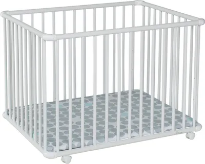 Produktbild von Laufgitter Belami Plus. 76x97 und 97x97 cm. mobil auf Rollen (Circle, Weiß, 76 cm x 97 cm)