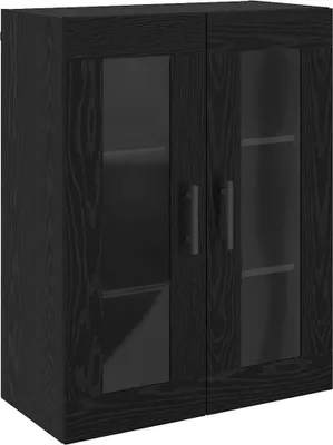 Produktbild von Wandschrank Wandmontiert Schwarz Eichen-Optik 69.5 x 34 x 90 cm