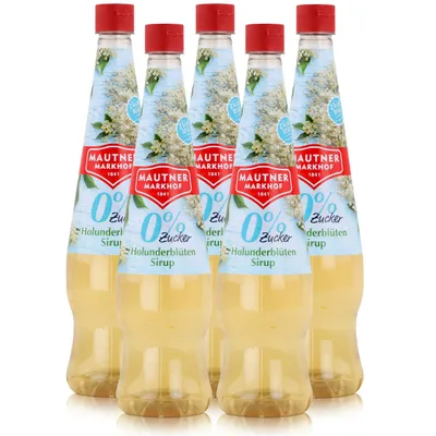 Produktbild von Mautner Getränkesirup Holunderblüte 0% Zucker 0,7L - Softdrink (5er Pack)