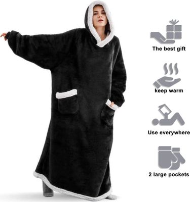 Freetoo Decken-Hoodie, Hoodie Decke mit Ärmeln und Kapuze Kuscheldecke flauschig warm Pullover, Wearable Hooded Blanket