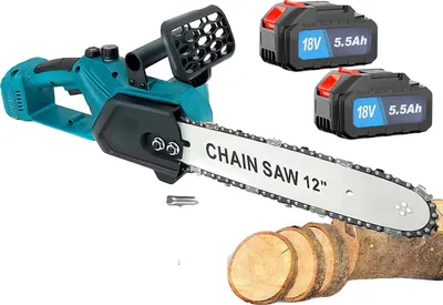 Immagine prodotto di Motosega elettrica, motore brushless, alimentata a batteria, 30,48 cm, due batterie