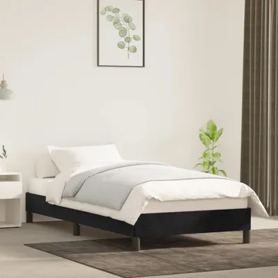 Produktbild von "2026 Promotion" Bettgestell moderne - Schwarz - 90x200 cm - Samt - Polsterbett CC20909