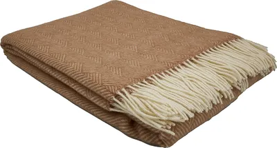 Produktbild von Fair De Luxe Wolldecke 100% Wolle | wärmende Wohndecke/Plaid vielseitig einsetzbar | Braun