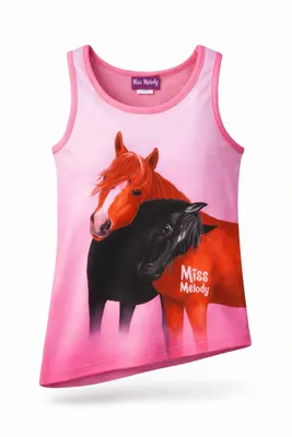 Produktbild von Miss Melody Mädchen Top Rosa, Gr.116 – süßes Top für kleine Pferdefans