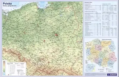 Obrázok produktu pre Podkładka na biurko z mapą fizyczną Polski