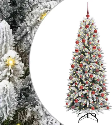 Obrázek produktu pro vidaXL Umělý vánoční stromek s 300 LED diodami se stojanem bílý 180 cm