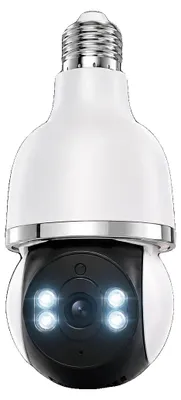 Image de Caméra de sécurité intelligente, résolution 2 MP, WiFi (2,4 GHz), vision nocturne en couleur, compatible avec culot E27, fonctionne sur secteur