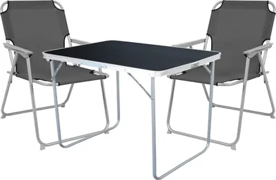 Produktbild von 3-tlg Camping Set Gartenmöbel Campingtisch + 2 Campingstuhl Klappstuhl