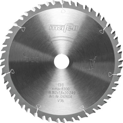 Image de Lame de scie Mafell KSB-WF162 GT, HW, 162 x 1,8 x 20 mm, Z49-7, 3WZ/FZ | 092604