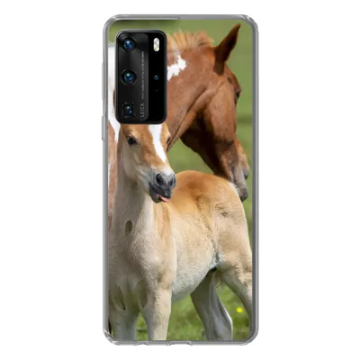 Produktbild von MuchoWow® Handyhülle Schutzhülle Hülle für Huawei P40 Pro Pferde - Fohlen - Gras Silikon Softcase Handy Hülle - Schutz