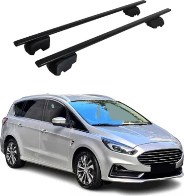 Image de Barres de toit Transversales pour Ford S-Max 2015-2023 Fer Noir ABE