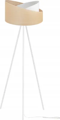 Image de Lampadaire, trépied, métal, abat-jour en jute, 45 cm