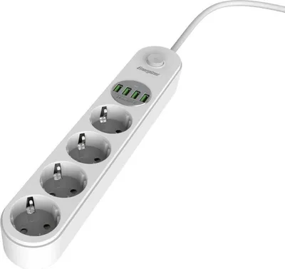 Obrázok produktu pre Energizer EPB2500W00EU, 2 m, Vnútorný, Biela, 4 AC zásuvky/AC zásuviek, 100 - 250 V, 2500 W