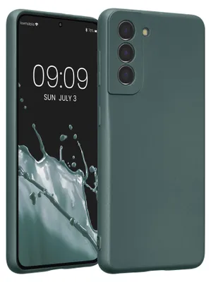 Produktbild von kwmobile Handyhülle für Samsung Galaxy S21 Hülle - weiche Silikon Case metallisch schimmernd - Schutzhülle Cover - Metallic Petrol