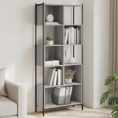 Produktbild von "im Angebot" Bücherregal, Standregal, Aufbewahrungsregal, Grau Sonoma 72x28x172 cm Holzwerkstoff - Aktenregal CC9506