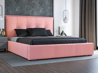 Obrázek produktu pro GrainGold Čalouněná postel Valencia 200x200 cm - Postel 200x200, Čalouněná postel s roštem a podnožkou - růžová (Magic Velvet 2257)