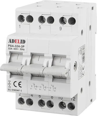 Produktbild von Wahlschalter Umschalter 1-0-2 32A 3-polig Reiheneinbau