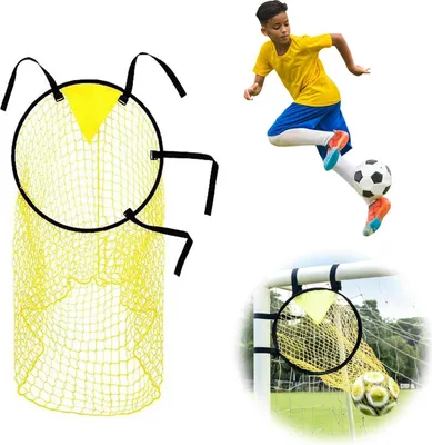 Produktbild von Fußballtor mit Netz und Tasche - Verbessere die Schussgenauigkeit - 1 Stück - Gelb - 45 x 60 cm
