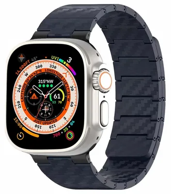 Obrázok produktu pre Pre Apple Watch Ultra 2 / 1 49 mm Magnetický náhradný náramok z uhlíkových vlákien Blue