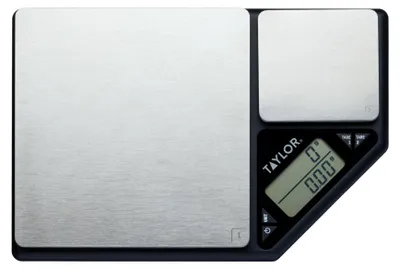 Digitale Küchenwaage Doppelplattform, Edelstahl, 5 kg, Tara-Funktion