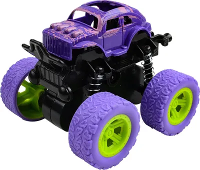 Obrázok produktu pre Zotrvačné terénne vozidlo s pohonom všetkých štyroch kolies, realistické, zlepšuje motorické zručnosti, tlmenie nárazov, ťahacia hračka pre deti, fialová