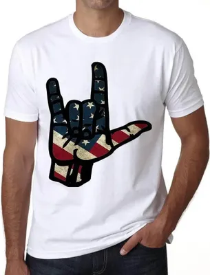 Produktbild von Herren Grafik T-Shirt Gebärdensprache i love you usa – Sign Language I Love You Usa – Öko-Verantwortlich Vintage Jahrgang Kurzarm Lustige Druck