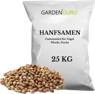 Produktbild von Hanfsamen, Hanfsaat 25 kg Angelhanf, Vogelfutter, Winterstreufutter Ernte 2023