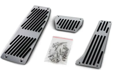 Produktbild von Alu Pedale Set Automatik + Fußstütze passend für BMW E30 E36 E46 E90 E91 E92 E93