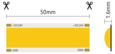 Imagen del producto de Tira de LED de 5 metros, superficie, IP20, de un solo color, 25 W/metro, 24 V, 6000 K