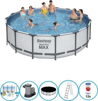 Zdjęcie produktu dla Bestway Pool Steel Pro MAX - Zestaw basenowy - 488x122 cm