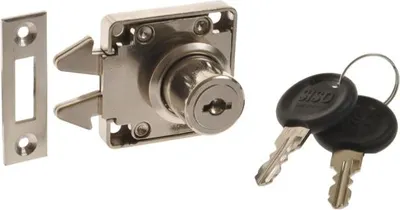 Zdjęcie produktu dla Hakowy zamek meblowy do drzwi roletowych X-855 (cylinder 19x22 mm)