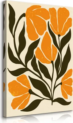 Immagine prodotto di Muralo su tela FLOWERS foglie astrazione murale stile boho l. 40cm x h. 60cm