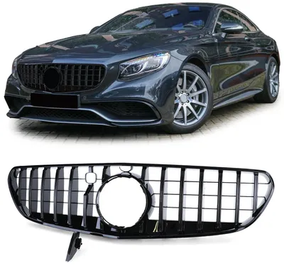 Obrázok produktu pre Čierna lesklá maska chladiča pre model Mercedes-Benz S63 Coupe C217 / Cabrio A217, modely z rokov 2014-2017