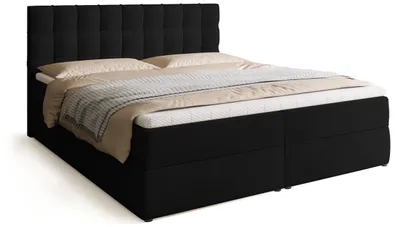 Produktbild von BroMARKT Boxspringbett DETROIT mit 2 Bettkasten, Bonell-Matratze, Polsterbett, Bett (Schwarz, Kronos 7, 180 x 200 cm)