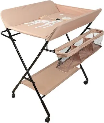 Produktbild von Baby-Wickeltisch – Klappbarer Wickeltisch – Für die Babypflege – Höhenverstellbar – 80 x 66 x 98 cm – Rosa