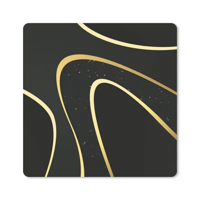 Produktbild von MuchoWow® Mauspad Mousepad Goldene Wellen auf schwarzem Hintergrund 20x20 cm - Mousepads - Maus Mat - Pad - Mausunterlage - Desk Mat - Bureauartikeln
