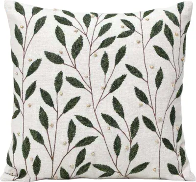 Produktbild von 2-er Deko Kissen Set Sofakissen Oliven Blätter 40x40 cm für In- und Outdoor mit Füllung
