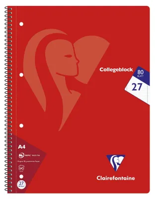 Produktbild von Clairefontaine Collegeblock 80Bl 90g Lin 27 D-Rd