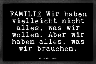 Produktbild von Mr. & Mrs. Panda Schmutzfangmatte FAMILIE Wir haben vielleicht... 40 x 60 cm - Schwarz - Geschenk, Familienleben, Sohn, Schwester, Schmutzmatte, Sprüche, Fußabtreter