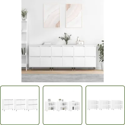 Produktbild von The Living Store Sideboards 3 Stk. Weiß Holzwerkstoff