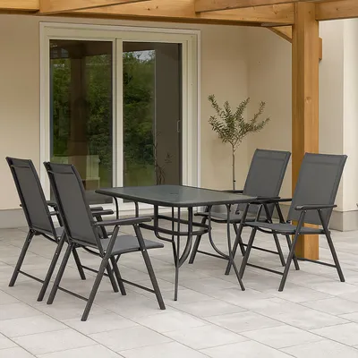 Produktbild von 4er Set moderner Gartenstühle mit 5-fach verstellbarer Rückenlehne