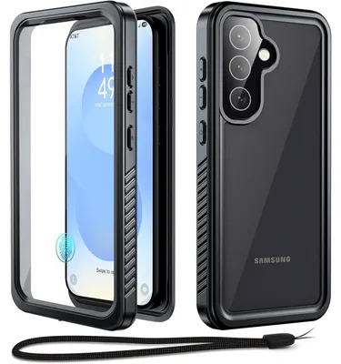 Productafbeelding van Beschermhoes voor Samsung Galaxy S25, waterdicht (IP68), schokbestendig, stofdicht, met schermbescherming, zwart