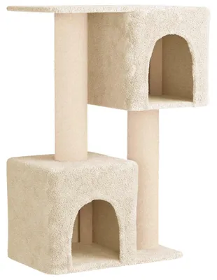 Immagine prodotto di Albero per gatti con pali in sisal, colore crema, altezza 114 cm